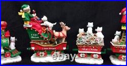 Danbury Mint Westie Dogs Train Christmas Express Rail Set 6 pieces MINT