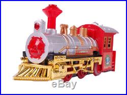Deluxe 14pc Christmas Train Set Real Lights Sounds Fun Xmas Tree Decoration Toy