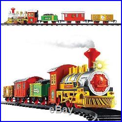 Deluxe 14pc Xmas Train Set With Real Lights Sounds Battery Toy Tree Decoration