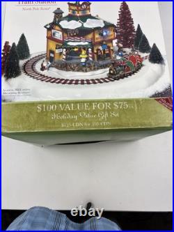 Dept 56 North Pole Series North Star Commuter Train Station #56782 Complete Set