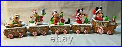 Disney Express Mickey Mouse Set of 5 Hallmark Christmas Train Goofy Pluto Donald