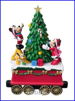 Disney Musical Music Holiday Train Figurine Set 3-piece Lights & Sounds