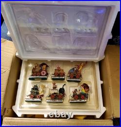 Disney Winnie the Pooh Christmas Train Set In Original Box VTG NEW Danbury Mint