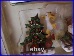 Disney Winnie the Pooh Christmas Train Set In Original Box VTG NEW Danbury Mint
