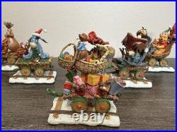 Disney Winnie the Pooh Christmas Train The Danbury Mint Complete 6 Piece