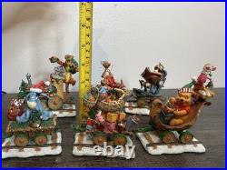 Disney Winnie the Pooh Christmas Train The Danbury Mint Complete 6 Piece