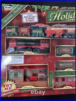 EZTEC Holiday Express 54pc Christmas Train Set NEW plays Christmas Song