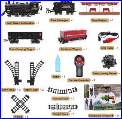 Electric Alloy Train Set for Kids Ages 4-8, Remote Control Metal Christmas Train Electric Alloy Train Set for Kids Ages 4-8, Remote Control Metal Christmas Train
