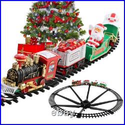 Electric Christmas Train Set Tree Surround Track With Music Light Santa Claus