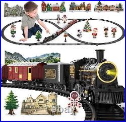 Electric Steam Engine Train Set with Lights, Sounds & Rechargeable Batteries