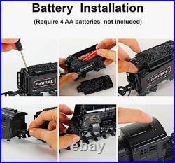 Electric Train Set for Kids Metal Alloy Christmas Train Toys Steam Locomotive