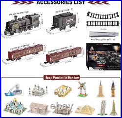 Electric Train Sets Metal Alloy Christmas Locomotive, Tracks, Light & Sounds