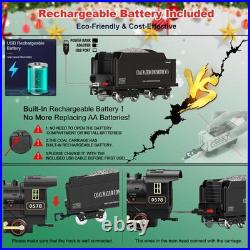 Electric Train Sets Remote Control for Kids Christmas Train Toys Steam Locomo