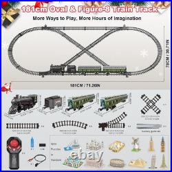 Electric Train Sets Remote Control for Kids Metal Alloy Christmas Train Toys Ste