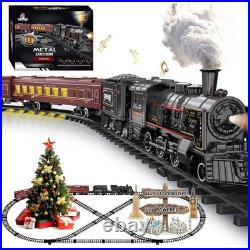 Electric Train Sets for Kids Metal Alloy Christmas Train Toys Steam Locomotive
