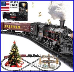 Electric Train Sets for Kids Metal Alloy Christmas Train Toys Steam Locomotive
