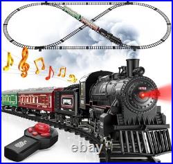 Electric Train Sets for Kids Metal Alloy Christmas Train Toys Steam Locomotive