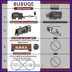Electric Train Sets for Kids Metal Alloy Christmas Train Toys Steam Locomotive