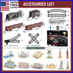 Electric Train Sets for Kids Metal Alloy Christmas Train Toys Steam Locomotive