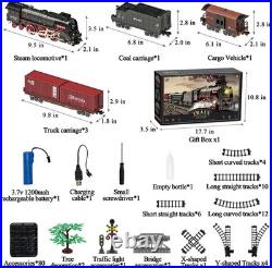 Electric Train Sets for Kids Metal Alloy Christmas Train Toys Steam Locomotive