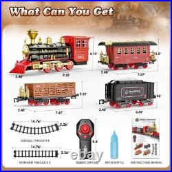 Electric Train Sets for Kids Metal Alloy Christmas Train Toys Steam Locomotive