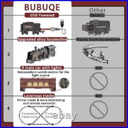 Electric Train Sets for Kids Metal Alloy Christmas Train Toys Steam Locomotive