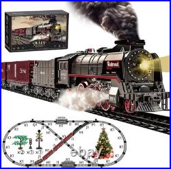Electric Train Sets for Kids Metal Alloy Christmas Train Toys Steam Locomotive