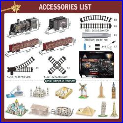 Electric Train Sets for Kids Metal Alloy Christmas Train Toys Steam Locomotive