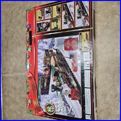 Ez tec North pole Radio Control express christmas train set 25 Ft Track Pre-owne