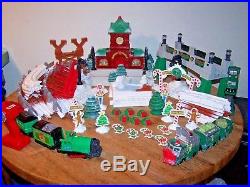 Fisher Price Geotrax Christmas Holiday In Toytown Childrens Train Set 2 Trains