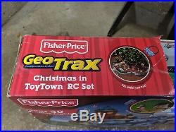GeoTrax Christmas in Toy Town Set Remote Train Track Fisher Price Geo Trax 2010