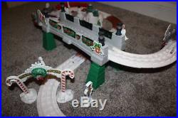 GeoTrax Christmas in Toy Town Train Track Set Lot Fisher Price Lights Music RARE