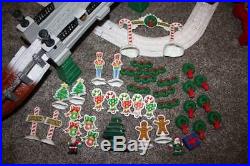 GeoTrax Christmas in Toy Town Train Track Set Lot Fisher Price Lights Music RARE