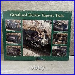 GreatLand Holiday Express Train G Scale Blue New Bright Christmas Complete WORKS