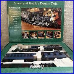 GreatLand Holiday Express Train G Scale Blue New Bright Christmas Complete WORKS