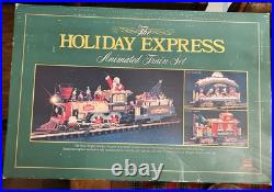 HOLIDAY EXPRESS Animated Christmas Train Set & Post Office Car New Bright HOLIDAY EXPRESS Animated Christmas Train Set & Post Office Car New Bright