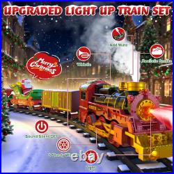 Hanging Christmas Train Set with Light/Smoke/Sound/Music, Toy Train Set around u