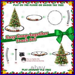 Hanging Christmas Train Set with Light/Smoke/Sound/Music, Toy Train Set around u