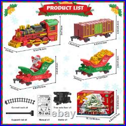Hanging Christmas Train Set with Light/Smoke/Sound/Music, Toy Train Set around u