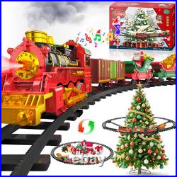 Hanging Christmas Train Set with Light/Smoke/Sound/Music, Toy Train Set around u