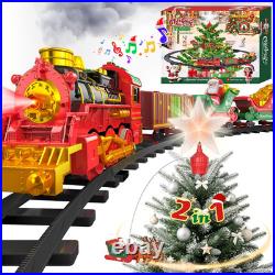 Hanging Christmas Train Set with Tree Topper Star, Toy Train Set around under th