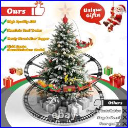 Hanging Christmas Train Set with Tree Topper Star, Toy Train Set around under th