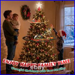 Hanging Christmas Train Set with Tree Topper Star, Toy Train Set around under th