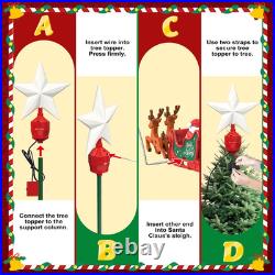 Hanging Christmas Train Set with Tree Topper Star, Toy Train Set around under th