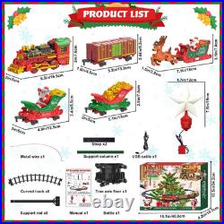 Hanging Christmas Train Set with Tree Topper Star, Toy Train Set around under th