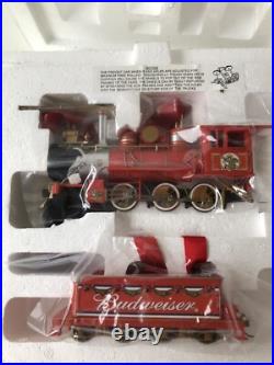 Hawthorne Village BUDWEISER Holiday Express Steam Engine Train Set With Track
