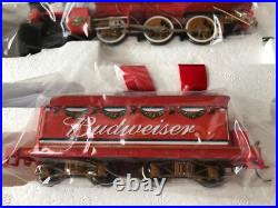 Hawthorne Village BUDWEISER Holiday Express Steam Engine Train Set With Track