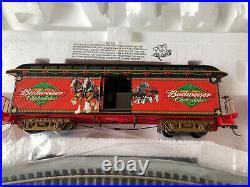 Hawthorne Village BUDWEISER Holiday Express Steam Engine Train Set With Track