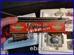 Hawthorne Village BUDWEISER Holiday Express Steam Engine Train Set With Track