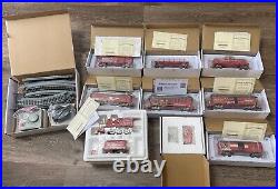Hawthorne Village Budweiser Holiday Express Train Set Clydesdales NICE See Pics